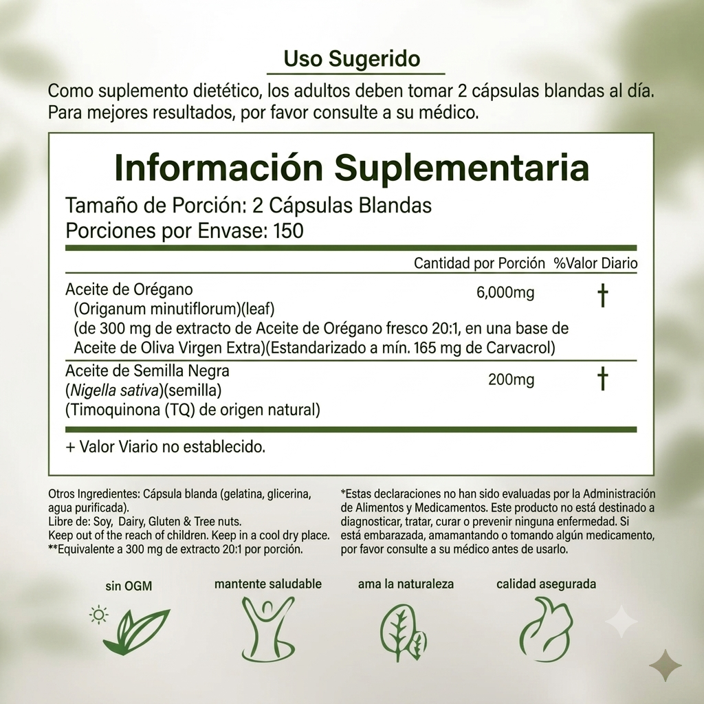 Aceite de Orégano + Semilla Negra